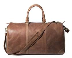 HOLZRICHTER Berlin No 8-2 (L) - Premium Weekender Reisetasche, Sporttasche & Handgepäck aus Leder - Camel-braun von HOLZRICHTER Berlin