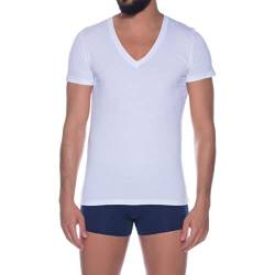 HOM, Herren, T-Shirt V-Ausschnitt Supreme Cotton, Weiß, XXL von HOM