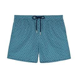 HOM Herren Adriano Badeshorts Boardshorts, Mikro mit Marineblau und Grün, 48 von HOM