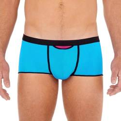 HOM Herren Boxer Court HO1 Plume UP Hipster-Höschen, Bleu Turquoise, L von HOM