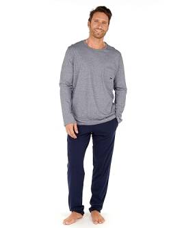Hom Herren Cotton Comfort Long Sleepwear Pyjamaset, Marineblau, XL von HOM