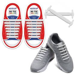HOMAR Durable Kinder-Sport-Fan Shoelaces Gummi Kinder Elastische Sportlauf Schnürsenkel Flache Schnürsenkel für Sneakers Boots Oxford - White von HOMAR