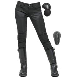 HOMDECR Damen Slim Fit Motorrad Jeans Mit Protektoren Knie Und Hüftprotektoren Stretch Slim Fit Denim Motorradhose Cargo Motorradjeans Schutzhose Biker Pants (M) von HOMDECR