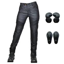 HOMDECR Damen Slim Fit Motorrad Jeans Mit Protektoren Knie Und Hüftprotektoren Stretch Slim Fit Denim Motorradhose Cargo Motorradjeans Schutzhose Biker Pants (XS) von HOMDECR