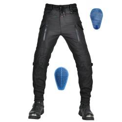 HOMDECR Motorradhose Herren/Damen, Aramid-Gewebe Stretch Jeans Hosen Herren/Damen, Motorrad Hosen Herren Herren/Damen Mit Protektoren (L) von HOMDECR