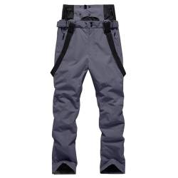 HOMDECR Skihose Für Damen Und Herren, Skihose – Skihose, Gefütterte Skihose Mit Taschen, Integrierter Schneefang – Ideal Zum Skifahren Im Winter (Grau,XL) von HOMDECR