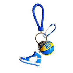 HOMEK 3D Basketball Schlüsselanhänger, Basketball Sneaker Schlüsselanhänger Sport Geschenk Mini Basketball Schlüsselbund Anhänger, Schlüsselanhänger Auto & RucksäCke für Basketball Fans-C von HOMEK