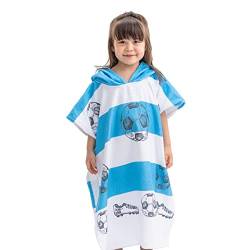 HOMELEVEL Kinder und Baby Badeponcho - Poncho Handtuch für Strand Schwimmbad mit Fußball Print - Surfponcho mit Kapuze - Bademantel für Babys Jungen und Mädchen von HOMELEVEL