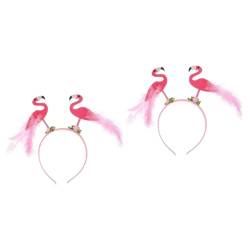 HOMSFOU 2st Flamingo-stirnband Tropische Stirnbänder Haarpflegezubehör Gefälligkeiten Für Den Junggesellinnenabschied Flamingo-stirnbänder Für Frauenkleidung Damen Sommer Plastik von HOMSFOU