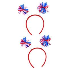 HOMSFOU 2st Rot-weiß-blaues Stirnband Kopfbedeckungen Der Vereinigten Staaten Stirnband Mit Amerikanischer Flagge Unabhängigkeitstag Stirnband Star Stirnband Bopper Garn Haar Leiner von HOMSFOU