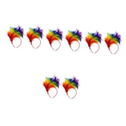 HOMSFOU 8 Stk Feder Stirnband Tea-party-stirnband Regenbogen-stirnband Damen-fascinatoren Haarschmuck Aus Den 1920er Jahren Frauen Stirnband Federkopfbedeckung Metall Halloween Schal Braut von HOMSFOU