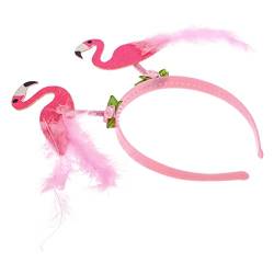 HOMSFOU Flamingo-stirnband Tropische Partydekoration Kreativer Flamingo-kopfschmuck Flamingo-stirnbänder Für Frauen Flamingo-partydekorationen Flamingo-hut Cosplay Zubehör Plastik Bankett von HOMSFOU