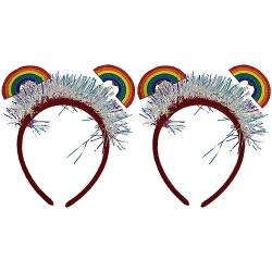 HOMSFOU Haarband 2st Regenbogen-stirnband Stolz Cosplay Kopfschmuck Stirnband Zum Stolztag Gay-pride- Schwule Lgbt-haarbänder Regenbogen-kopfschmuck Erwachsener Filzstoff Damen Schal von HOMSFOU
