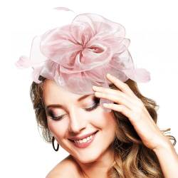 HOMSFOU Haarschmuck Für Die Hochzeit Fascinators Hut Teeparty Kopfbedeckung Bänder Auf Einem Stirnband Hochzeitsblume -Haarspange Für Frauen Und Mädchen Braut Kopfschmuck von HOMSFOU