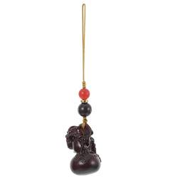 Schlüsselanhänger Wu Kürbis-charme-amulett Fengshui-kürbis Auto Feng Shui Aufhänger Kürbis-ornamente Kürbis-anhänger Charms-anhänger Rosenholz Kürbisflasche Mann Rückspiegel von HOMSFOU