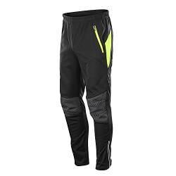 HOMTOL Fahrradhose Herren Lang Winter Fleece-Futter Winddicht wasserdicht Radlerhose Wanderhose mit Fleece Radsport Lange Hosen Atmungsaktiv Radhose MTB Hose Thermo für Outdoor-Sports von HOMTOL