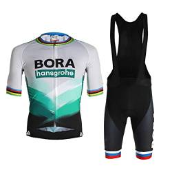 HOMTOL Fahrradtrikot Set Herren Kurzarm Trikot Herrentrikot Radhose Radtrikot Fahrradbekleidung Schnelltrocknend Atmungsaktiv mit 3D Sitzpolster für Rennrad MTB von HOMTOL