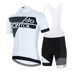 HOMTOL Radtrikot Set Herren Kurzarm Fahrradbekleidung Fahrrad Trikots Rennrad Trikot Radsportanzüge Fahrradtrikot Set Radhose Herren Kurzarm mit 3D Sitzpolster für Radfahren MTB von HOMTOL