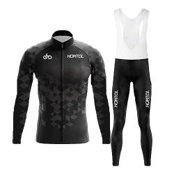 HOMTOL Radtrikot Set Herren Langarm Kurzarm Fahrradbekleidung Fahrradtrikot Triathlon Anzug Herren Fahrrad Trikots Atmungsaktiv Elastische Schnell Trocknend Trikot Radfahren MTB von HOMTOL