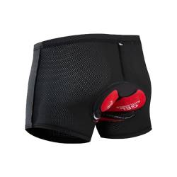 HOMTOL Radunterhose Herren gepolstert Fahrradunterhosen mit 3D Sitzpolster Fahrradhosen Unterwäsche MTB stoßfeste Fahrrad Unterhose Kurze Hosen Boxershorts von HOMTOL