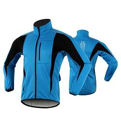 HOMTOL Thermo Fahrradjacke Herren Radjacke wasserdicht Winddicht Winter Thermal Atmungsaktiv Fahrradbekleidung Leicht Radjacke Wandern Radsport-Jacken Softshell Mantel von HOMTOL