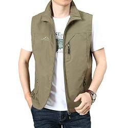 Herren Outdoor Utility Weste Große Größe Safari Weste mit Vielen Taschen Anglerweste Männer Arbeitsweste Freizeitweste Ärmellos Jacke Funktionsweste Sommerweste für Jagd Camping Fotografie Vest von HONGBI