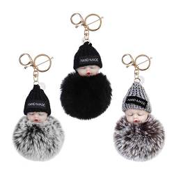 Plüsch-Schlüsselanhänger Baby-Puppe Keychain Niedlichen Anhängeranhänger Schlüsselbund Für Handtasche Geldbörse Schlüsselbund Autotasche Zufällige Farbe von HONGXIN-SHOP