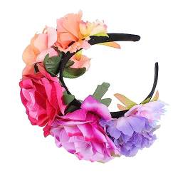 HONMEET 1stk Hawaiianisches Stirnband Damen Stirnbänder Exquisite Kopfbedeckung Mexikanisches Stirnband Catrina-kopfschmuck Tag Des Quinceanera Seidentuch Große Blumen Brautjungfer von HONMEET