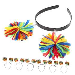 HONMEET Haarschmuck 12st Stirnband Garnknäuel Geburtstag Bopper Bommelkopf-bopper Frühlingsfest-kopfbedeckung Pom Pom Kopf Bopper Antennen-haarband Federbopper Polyester Erwachsener von HONMEET