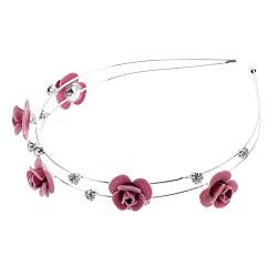 HONMEET Stirnband Blumenzubehör Blumenmädchen Haarschmuck Haarband Kleider Haargummi Blütenkopf Haare für Mädchen Temperament Kopfbedeckung Ost schmücken Fräulein Rosa von HONMEET