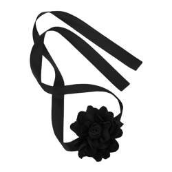 HOOLRZI Blumenhalsband, stilvolle Rosenblüten-Halskette, Simulationsblumenband-Halskette, Damen-Schlüsselbeinkette, auffälliges Halsband-Zubehör von HOOLRZI