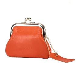 HOOLRZI Brieftasche Mode Dame Geldbörse Vintage Bifold Change Pouch Elegante Kiss Lock Geldbörse Kleine Brieftasche Einfarbig Kupplung Brieftasche für Frauen von HOOLRZI
