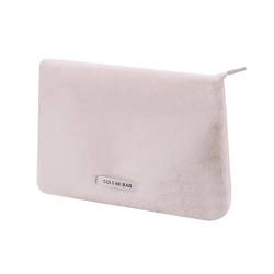 HOOLRZI Clutch-Plüschtasche, kleine Make-up-Pinsel-Aufbewahrungstasche für Handy, Lippenstift, Make-up, Damen und Mädchen, einfarbig, Reise-Kosmetiktasche von HOOLRZI