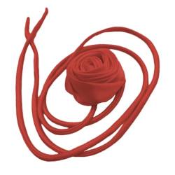 HOOLRZI Krawatten-Halskette, verstellbare Rosen-Halskette, stilvolle Anhänger-Halskette, leichte Seil-Halskette, elegante Rosenband-Halskette, Stoffmaterial von HOOLRZI