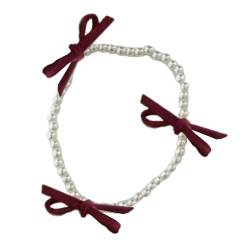 HOOLRZI Perlenarmband, bunte Schleife, Anhänger, Perlenarmband, verstellbar, Kunstperlen, Handketten, Schmuck für Frauen und Mädchen von HOOLRZI