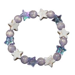 HOOLRZI Stern-Armband, bunter Stern-Anhänger, Perlenarmband, verstellbare herausziehbare Handketten, modischer Armband-Schmuck für Frauen und Mädchen von HOOLRZI