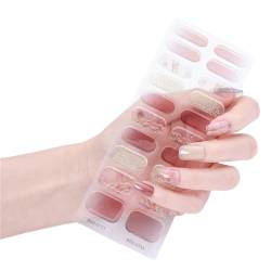 Halbgehärtete Gel Nagelstreifen Langlebige Streifen Salon Gel Nagelaufkleber Nail Art Wrap Dekoration Für Frauen Selbstklebende Nagelfolien Hochzeits Nagelaufkleber Party Nagelkunst von HOOLRZI