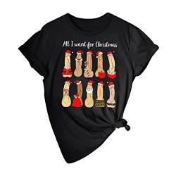 HOOUDO Damen Tshirt Elegant Das hässliche Weihnachtshemd der Frauen der Männer Sankt-Hemd Dirty Christmas Lustiges Weihnachtst-stück Geschenk für Weihnachten Secret Santa Gift Bedruckte Shirts Damen von HOOUDO