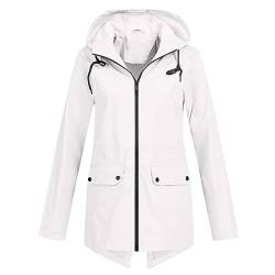 HOOUDO Regenjacke Damen Wasserdicht Atmungsaktiv Regenmantel Fahrrad Damen Winddicht Leichte Regenjacke Damen Sommer Regenbekleidung für Radfahrer Camping Outdoor Trekking Regenmantel Wandern von HOOUDO