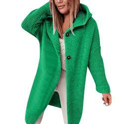 HOOUDO Strickjacke Damen Lang Temperament, lose Strickjacke, Damenpullover, große Damenbekleidung Damenstrickjacken (A, L) von HOOUDO