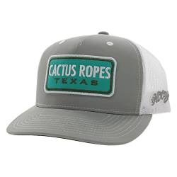 HOOEY Verstellbarer Snapback Trucker Hat mit Cactus Ropes Logo, grau/weiß von HOOey