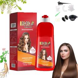 Zhihuashi Bubble Dye Shampoo, Zhihuashi Plant Bubble Hair Dye Shampoo, reiner Pflanzenextrakt für graue Haarfarbe Bubble Dye, natürlicher Pflanzenextrakt Bubble Hair Dye (Kastanienbraun) von HOPASRISEE