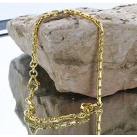 HOPLO Goldarmband Ankerkette diamantiert Länge 21cm - Breite 3,0mm - 585-14 Karat Gold von HOPLO