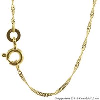 HOPLO Goldkette Goldkette Singapurkette Länge 42cm - Breite 1,0mm - 333-8 Karat Gold von HOPLO