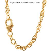 HOPLO Goldkette Goldkette Singapurkette Länge 42cm - Breite 2,4mm - 585-14 Karat Gold von HOPLO