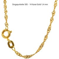 HOPLO Goldkette Goldkette Singapurkette Länge 45cm - Breite 1,4mm - 585-14 Karat Gold von HOPLO