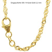 HOPLO Goldkette Goldkette Singapurkette Länge 45cm - Breite 2,2mm - 585-14 Karat Gold von HOPLO