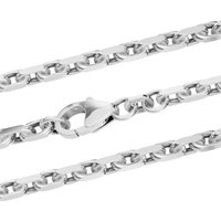 HOPLO Silberkette Ankerkette diamantiert Länge 45cm - Breite 3,1mm - 925 Silber, Made in Germany von HOPLO