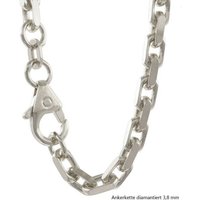 HOPLO Silberkette Ankerkette diamantiert Länge 45cm - Breite 3,8mm - 925 Silber, Made in Germany von HOPLO