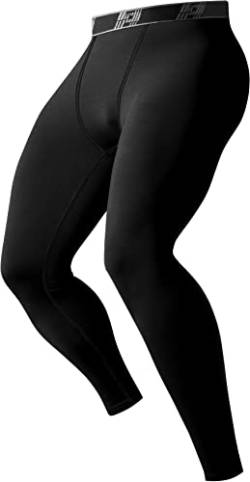 HOPLYNN Kompressionshose Herren Laufhose Lang für Joggen, Laufen, Training, Fitness, Radfahren Sport Leggings Atmungsaktiv Tights Herren Schwarz 1er Pack M von HOPLYNN